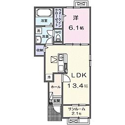 外町アパート(028307301) 1LDKの間取図画像