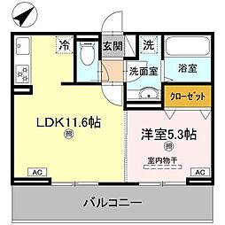 BRANSIA小篠原 1LDKの間取図画像