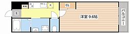ロワール 1Kの間取図画像