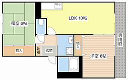サンガーデン甲賀S1 2LDKの間取図画像