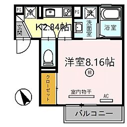 アネックスわたむき 1Kの間取図画像