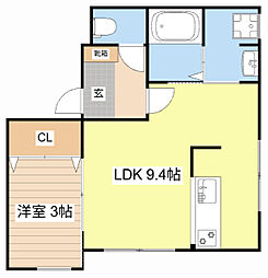 エクセルピーク 1LDKの間取図画像