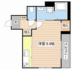 フェリシード 0203 2階1Kの間取り