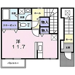 ノールヴィラージュ ワンルームの間取図画像