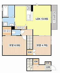 エルメゾン西河原 2LDKの間取図画像