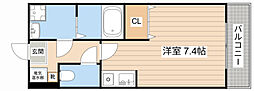 エクセル田中W ワンルームの間取図画像