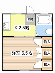 ドミール彦根 1Kの間取図画像
