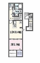 アップフィールド 共栄 III 1LDKの間取図画像