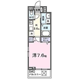ジュネス エアリー 1Kの間取図画像