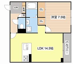 エクセルVI 1LDKの間取図画像