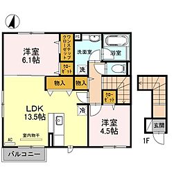 ソシアB 2LDKの間取図画像