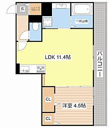 シャルール 1LDKの間取図画像