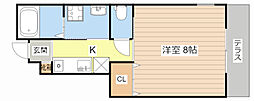 アパート 1Kの間取図画像