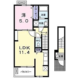 セレノ福満 1LDKの間取図画像