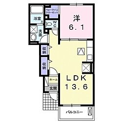 シエルトゥールM.K三雲 1LDKの間取図画像