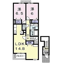 アンシャンテ 2LDKの間取図画像