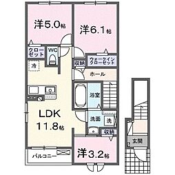 シンシア甲南II 3LDKの間取図画像