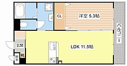 HCプレジオ草津新浜 1LDKの間取図画像