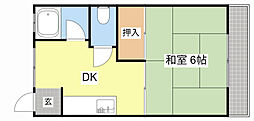 森江マンション 1DKの間取図画像