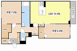 ホクラニ 2LDKの間取図画像