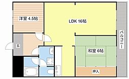 JR東海道・山陽本線 南彦根駅 徒歩11分の賃貸マンション 3階2LDKの間取り