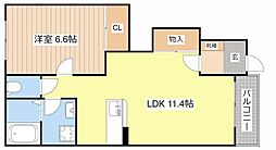 近江鉄道近江本線 愛知川駅 徒歩25分の賃貸アパート 1階1LDKの間取り