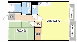 アネックス・モリヤマA 1LDKの間取図画像