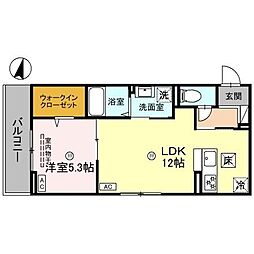 ボヌールメゾンkasuga 1LDKの間取図画像