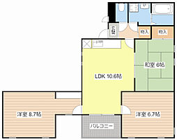 センターコート 3LDKの間取図画像