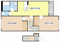 フィールドルミナス2 2LDKの間取図画像