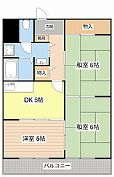 タイハイツ桜宮 3DKの間取図画像