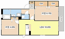 ヴィータラルゴ 2LDKの間取図画像