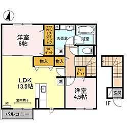 ソシアA 2LDKの間取図画像