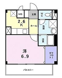 フォーリストヴィレッジ壱番館 1Kの間取図画像