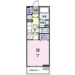 プレーヌアンソレイエNorth 1Kの間取図画像