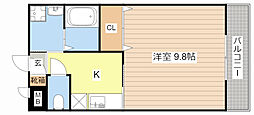 メゾン小西名坂2 1Kの間取図画像
