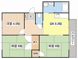 メゾン・シャローム 3DKの間取図画像