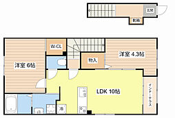 (仮)草津市川原2丁目アパート 2LDKの間取図画像