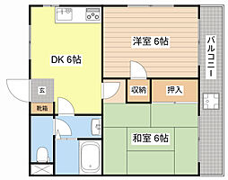 コーポラス今津 2DKの間取図画像