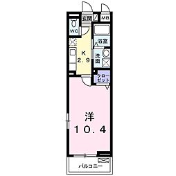 フォレストパーク八番館 1Kの間取図画像