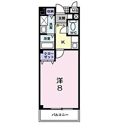 Mパレス 1Kの間取図画像