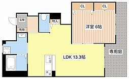 UnivalyPUREROSE 1LDKの間取図画像