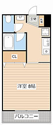 フルーレ伊勢 1Kの間取図画像