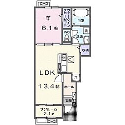 外町アパート(028307301) 1LDKの間取図画像