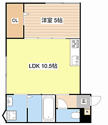 ランマンスクエア 1LDKの間取図画像