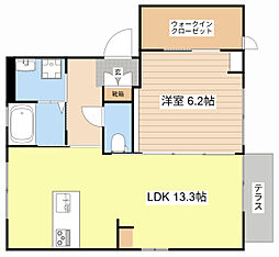 エポック湖都が丘 1LDKの間取図画像
