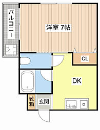 axメゾン 1DKの間取図画像