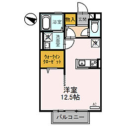 DFREa風花 ワンルームの間取図画像