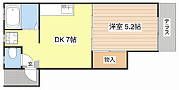 サンクリエート西村 1DKの間取図画像
