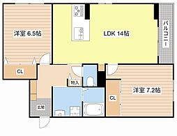 シャーメゾン池州 みらいエコ対象物件 2LDKの間取図画像
